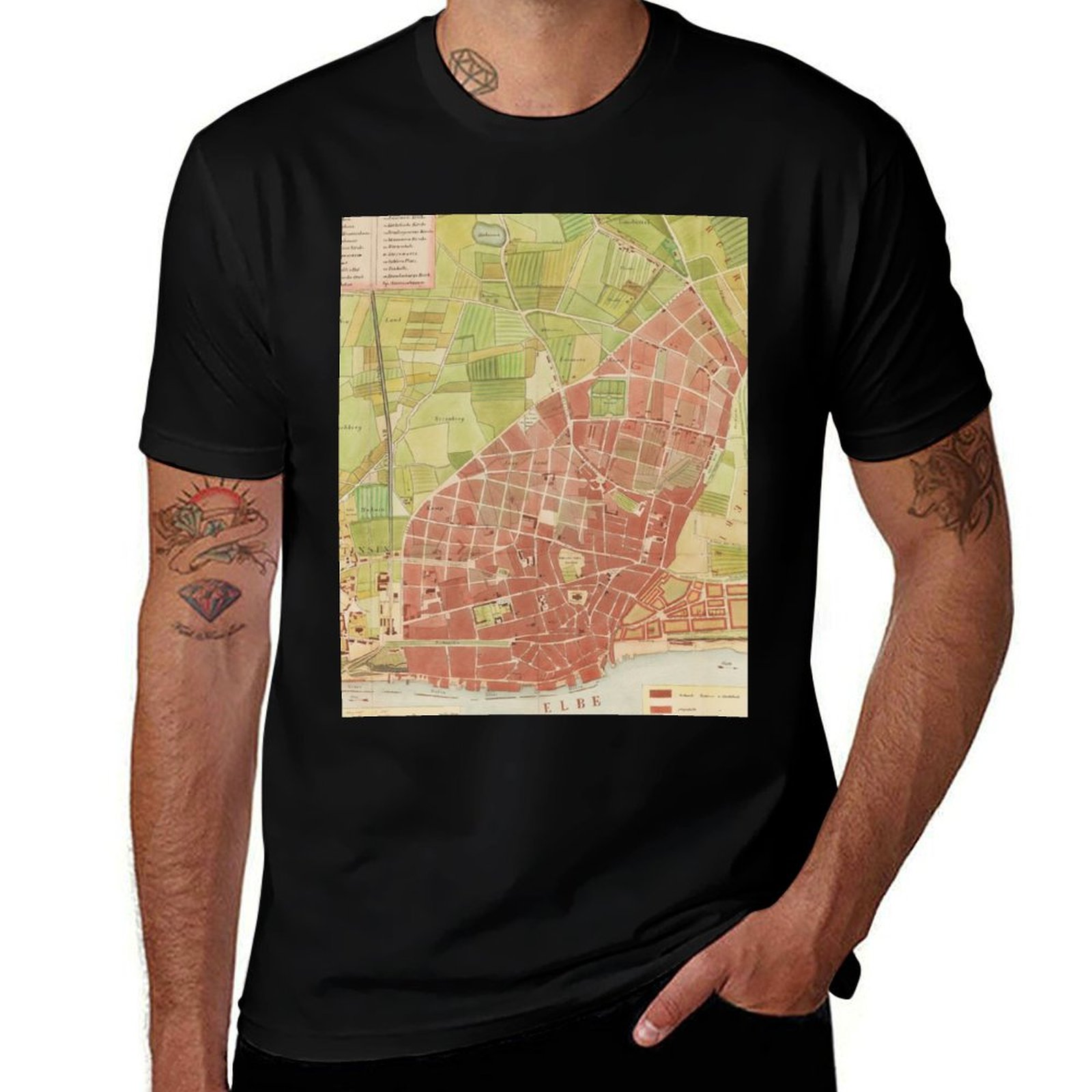 Vintage Fashion Hamburg - Koszulka Vintage z Mapą Altony w