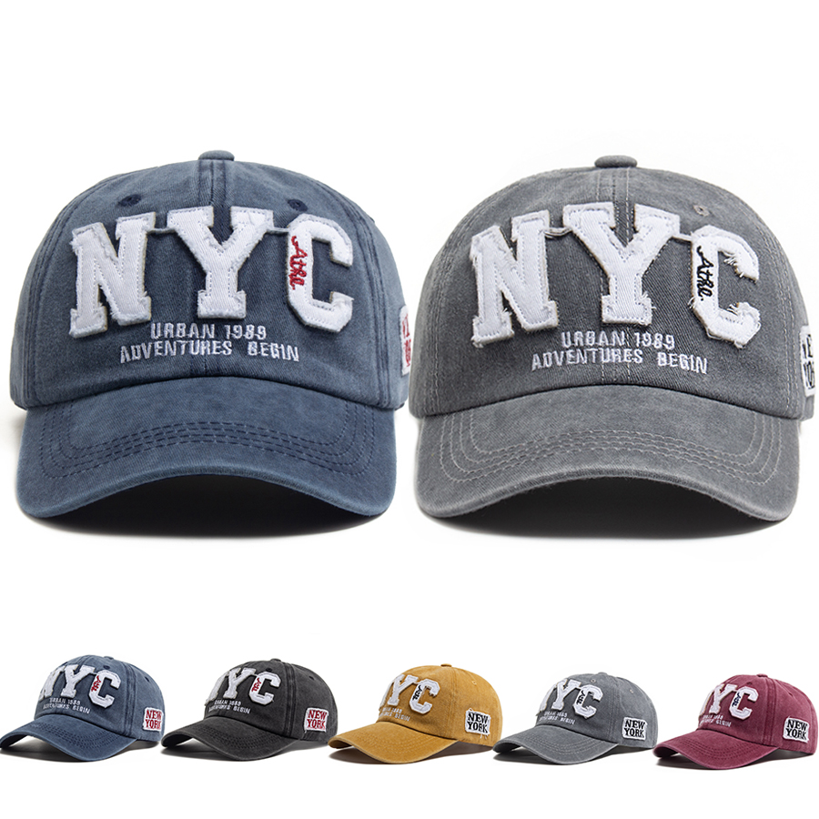 Vintage Fashion Nyc - Męska czapka baseballowa vintage z bawełny,