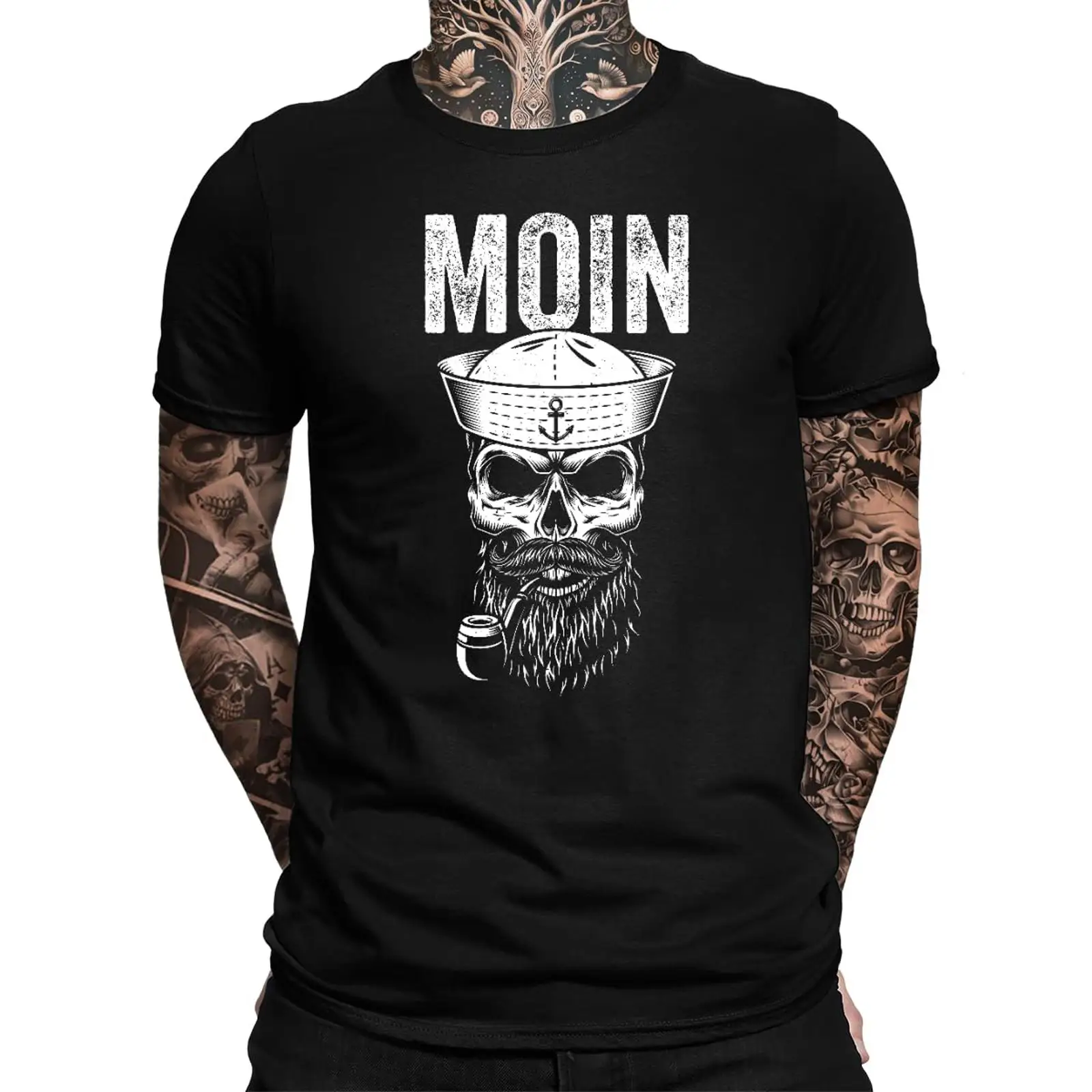 Vintage Fashion Hamburg - Koszulka męska Moin Seemann Skull Hamburg