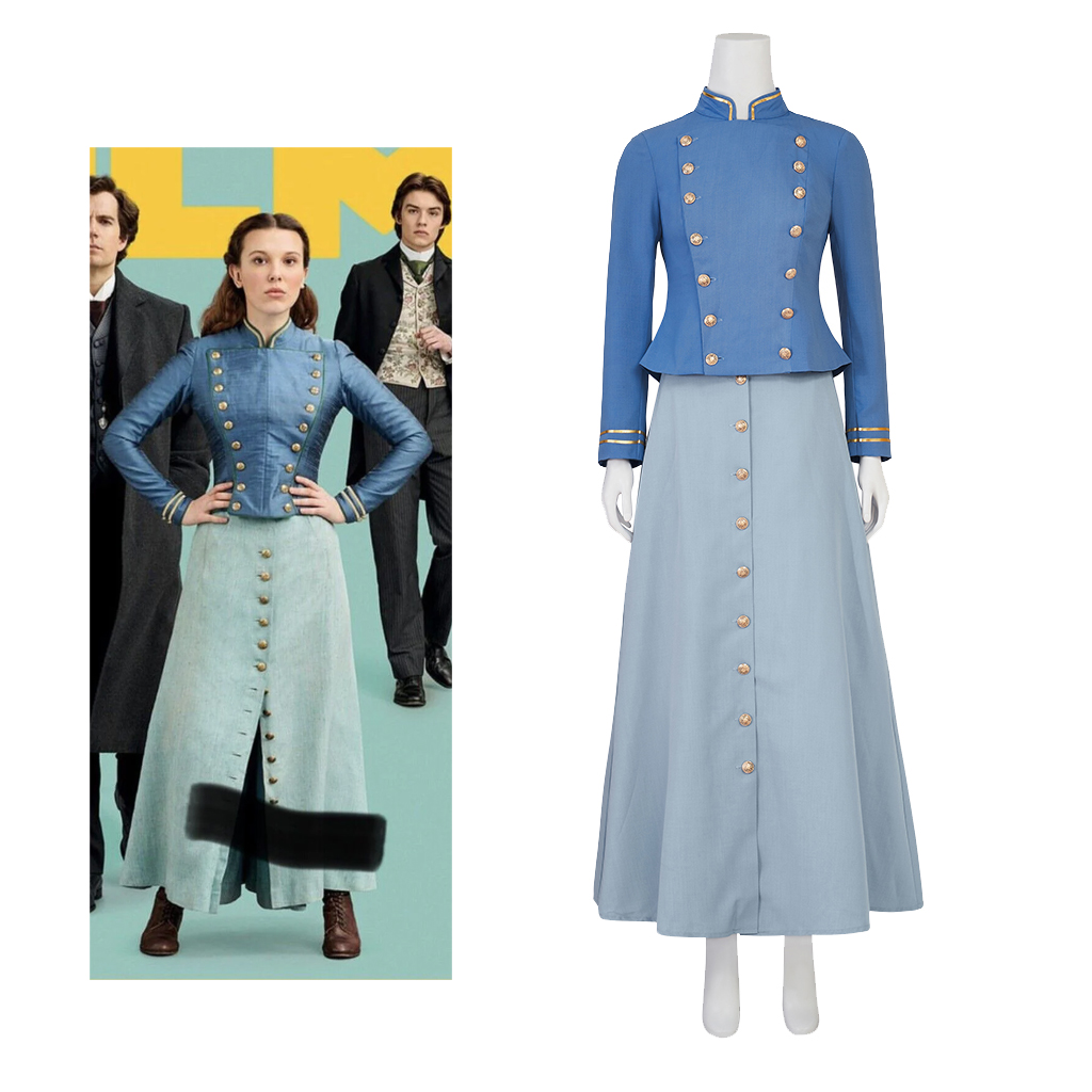 Vintage Victorian Fashion - Kostium Cosplay Enola Holmes 2 Sukienka