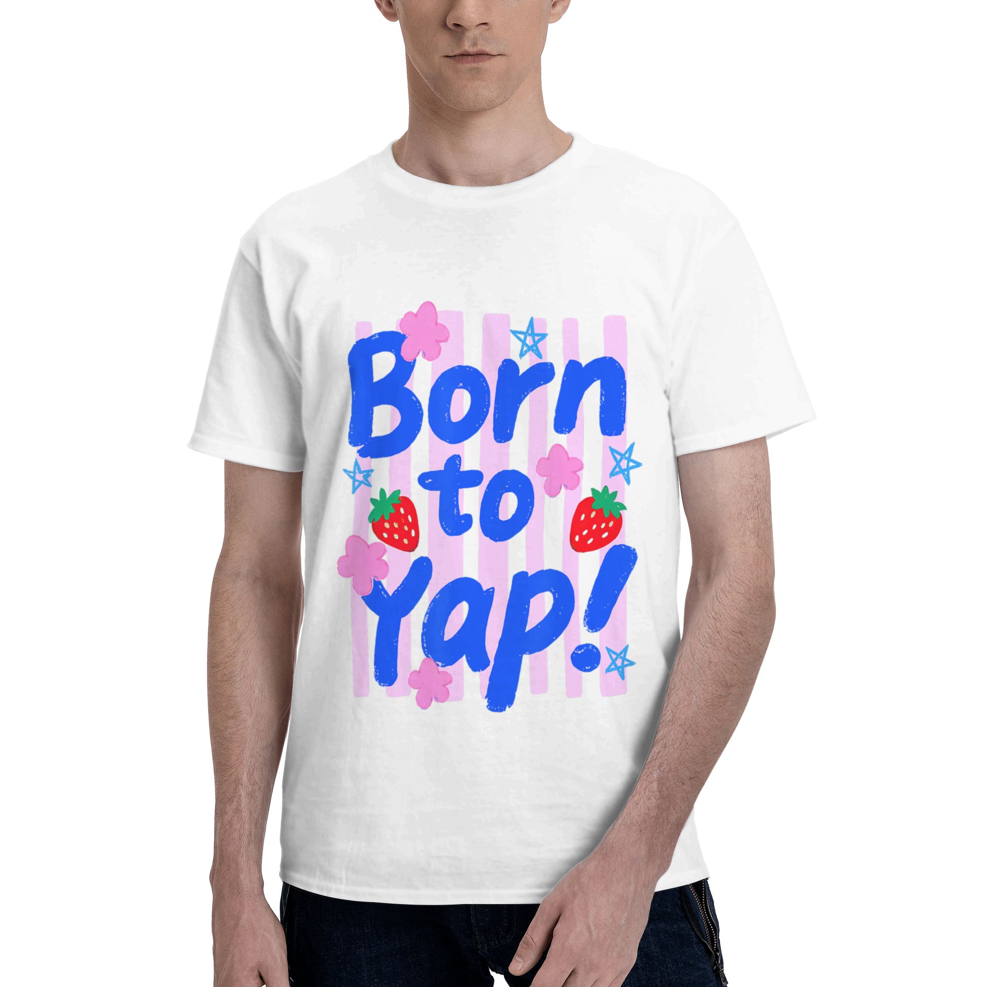 Vintage Fashion Gen Z - Koszulka męska Preppy Born to Yap