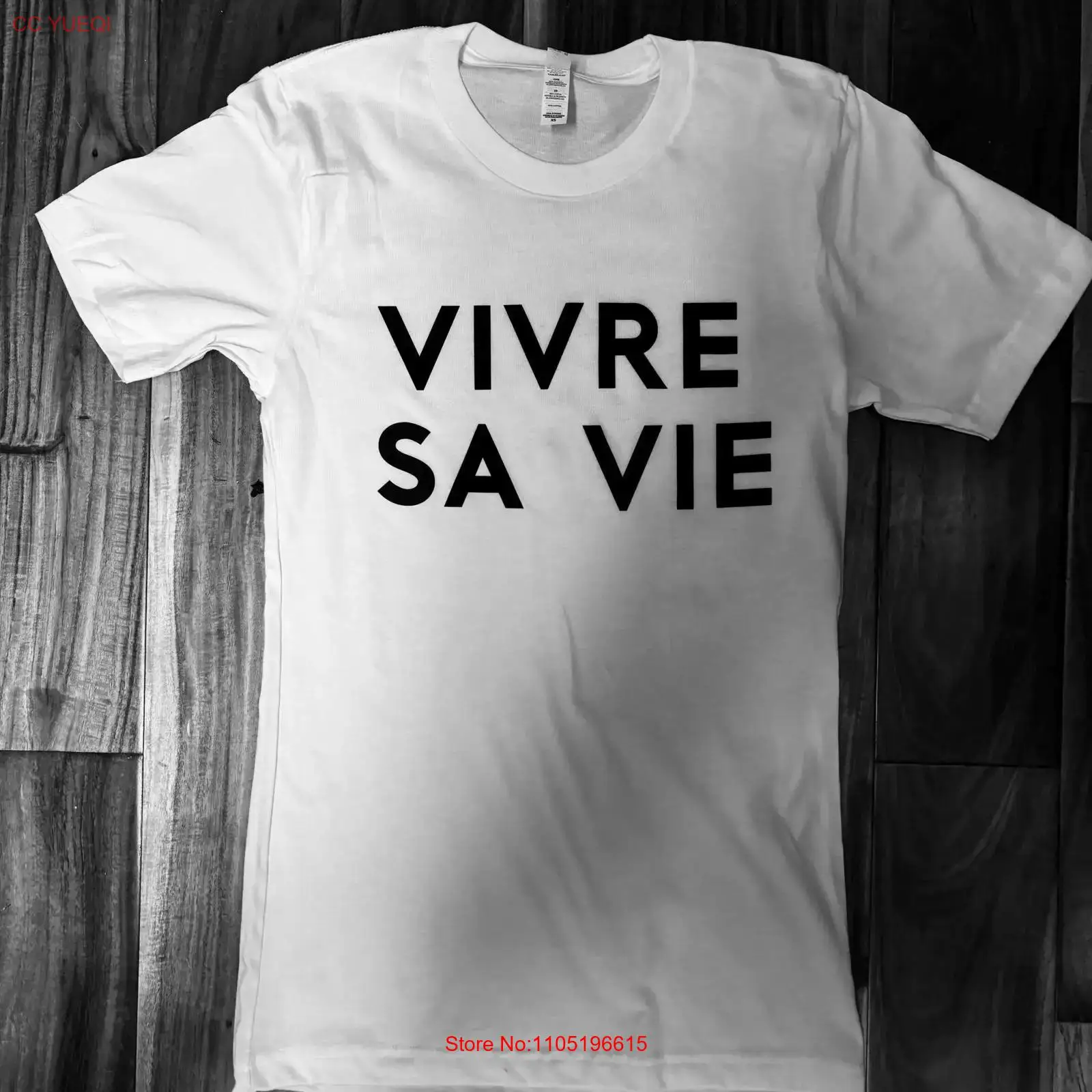 French Vintage Fashion - Koszulka Live your Life w stylu