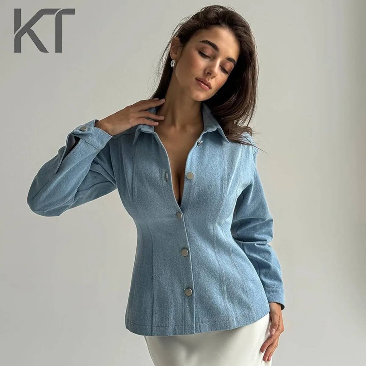 Vintage Women Fashion - KT Vintage Dżinsowa Koszula Damska z