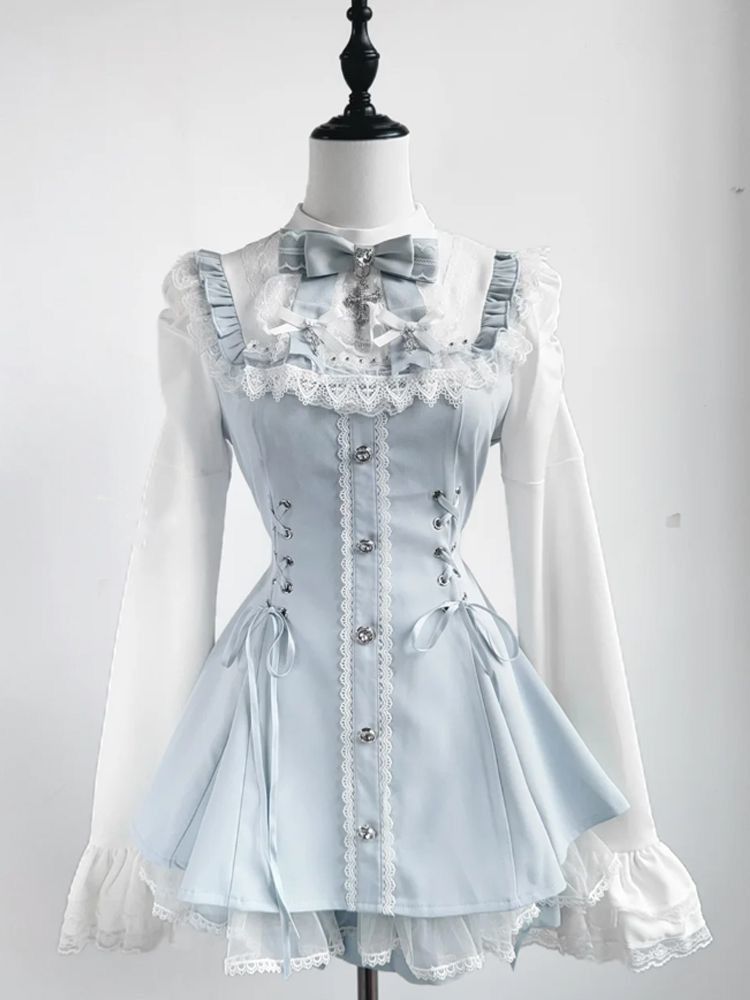 French Vintage Fashion - Francuski Vintage Elegancki Komplet Koronkowy 2-częściowy