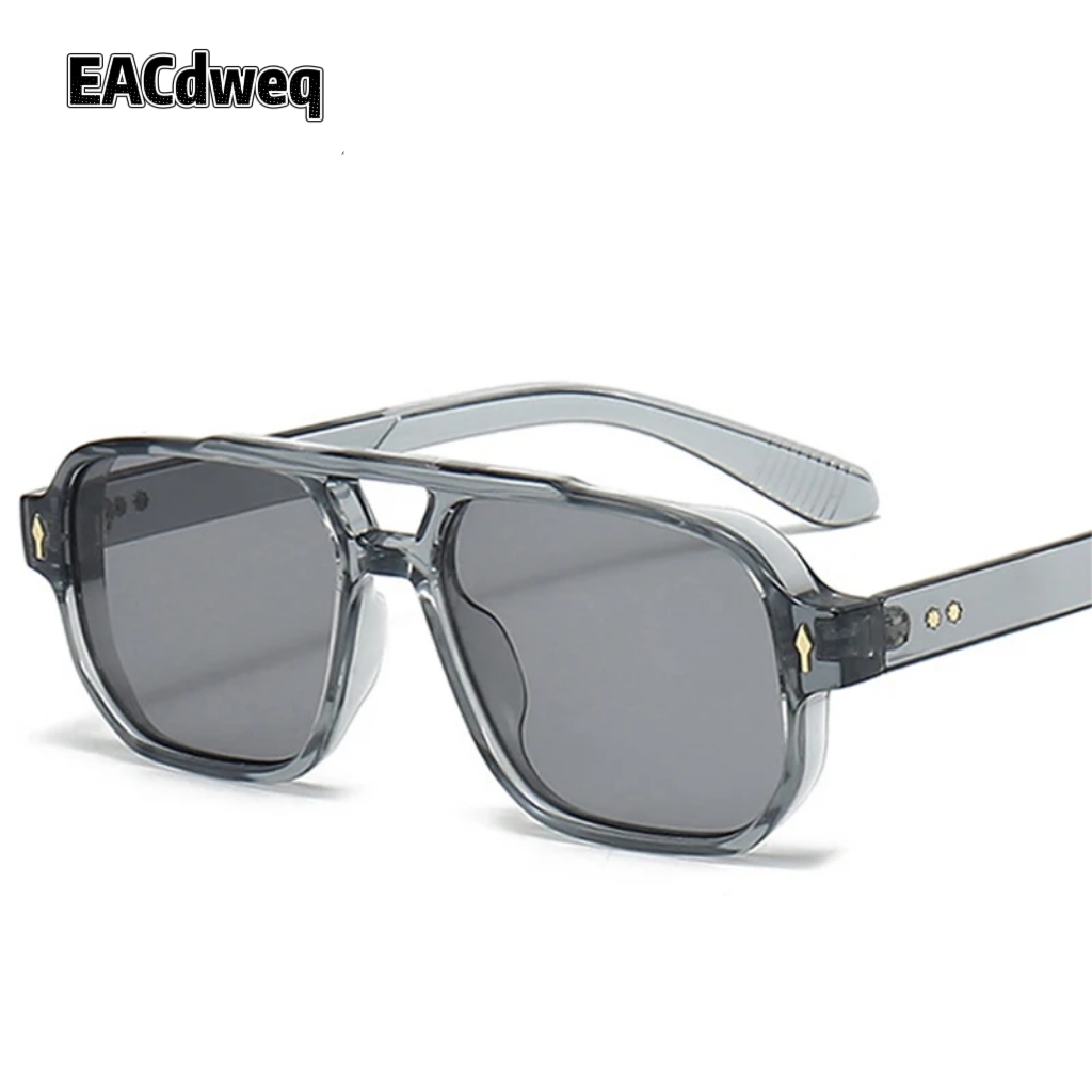 Vintage Fashion De - Męskie kwadratowe okulary przeciwsłoneczne vintage z