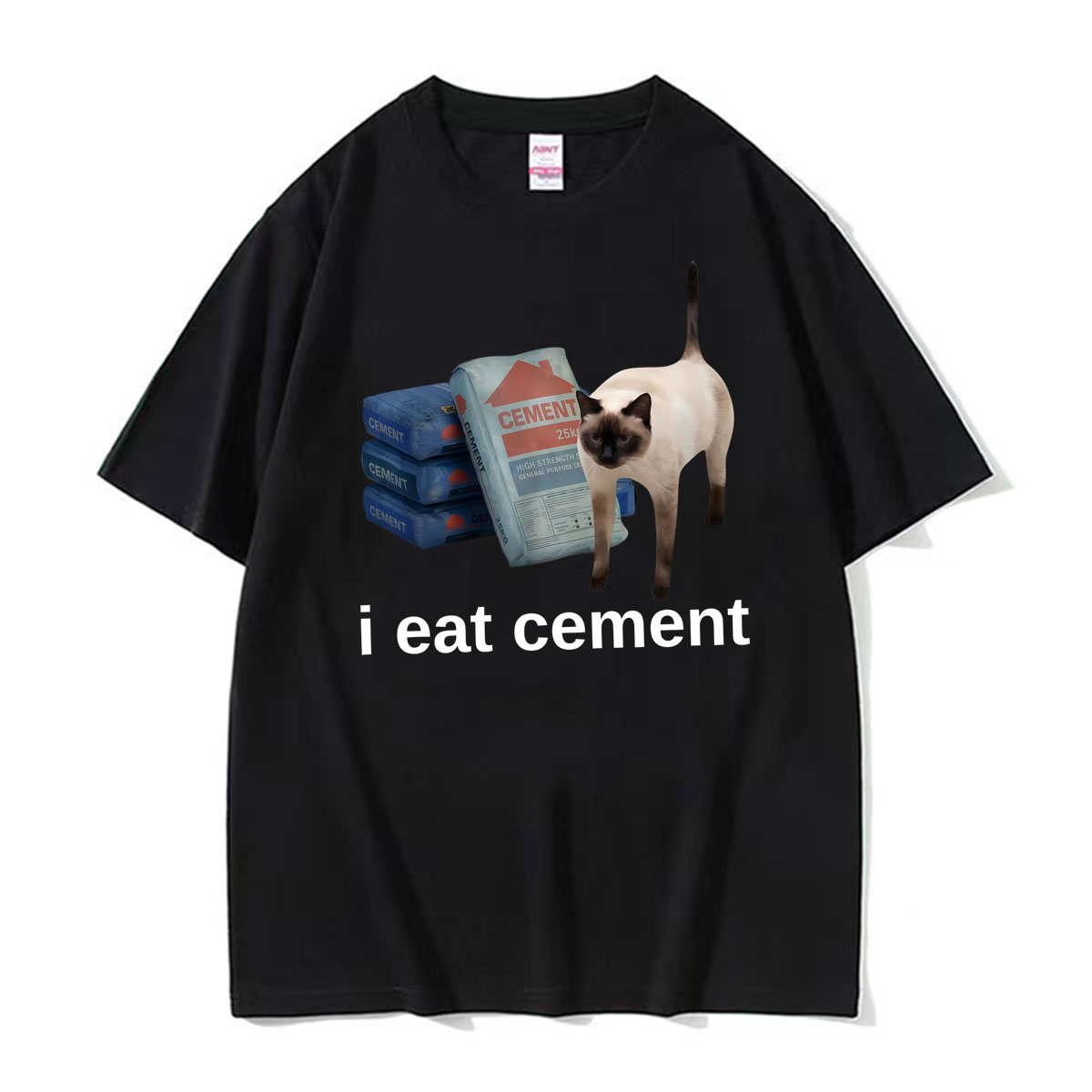 Zabawny Meme Kot Jedzący Cemen – Vintage Fashion Gen Z recenzja i cena