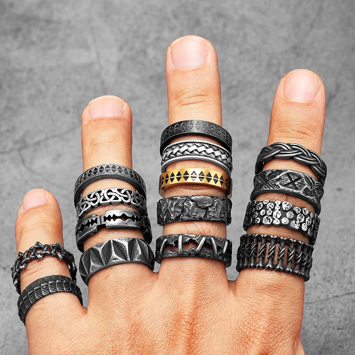 Retro Gothic Bone Men Rings St – Vintage Fashion Newtown recenzja i cena
