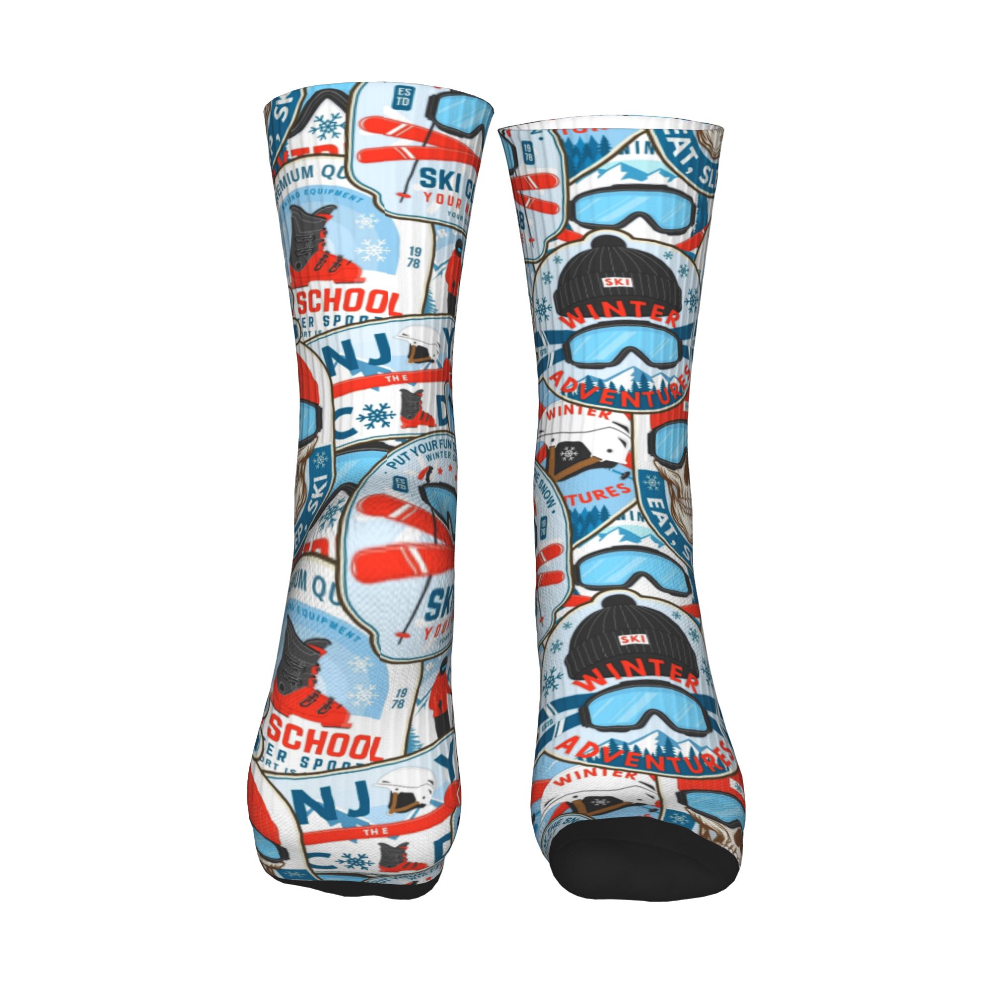 Skarpetki Vintage Red Blue Ski – Vintage Fashion Dresses recenzja i cena