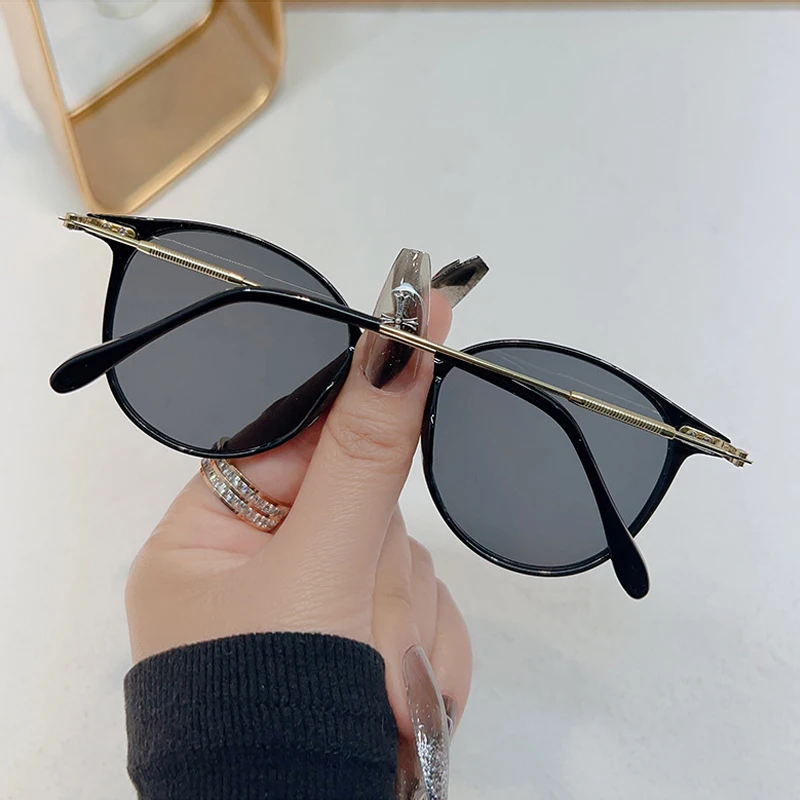 Nowe Okrągłe Okulary Przeciwsł – Vintage Fashion De recenzja i cena