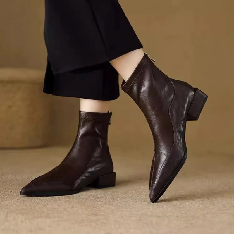 Modne Botki Damskie na Grubym  – Vintage Fashion De recenzja i cena