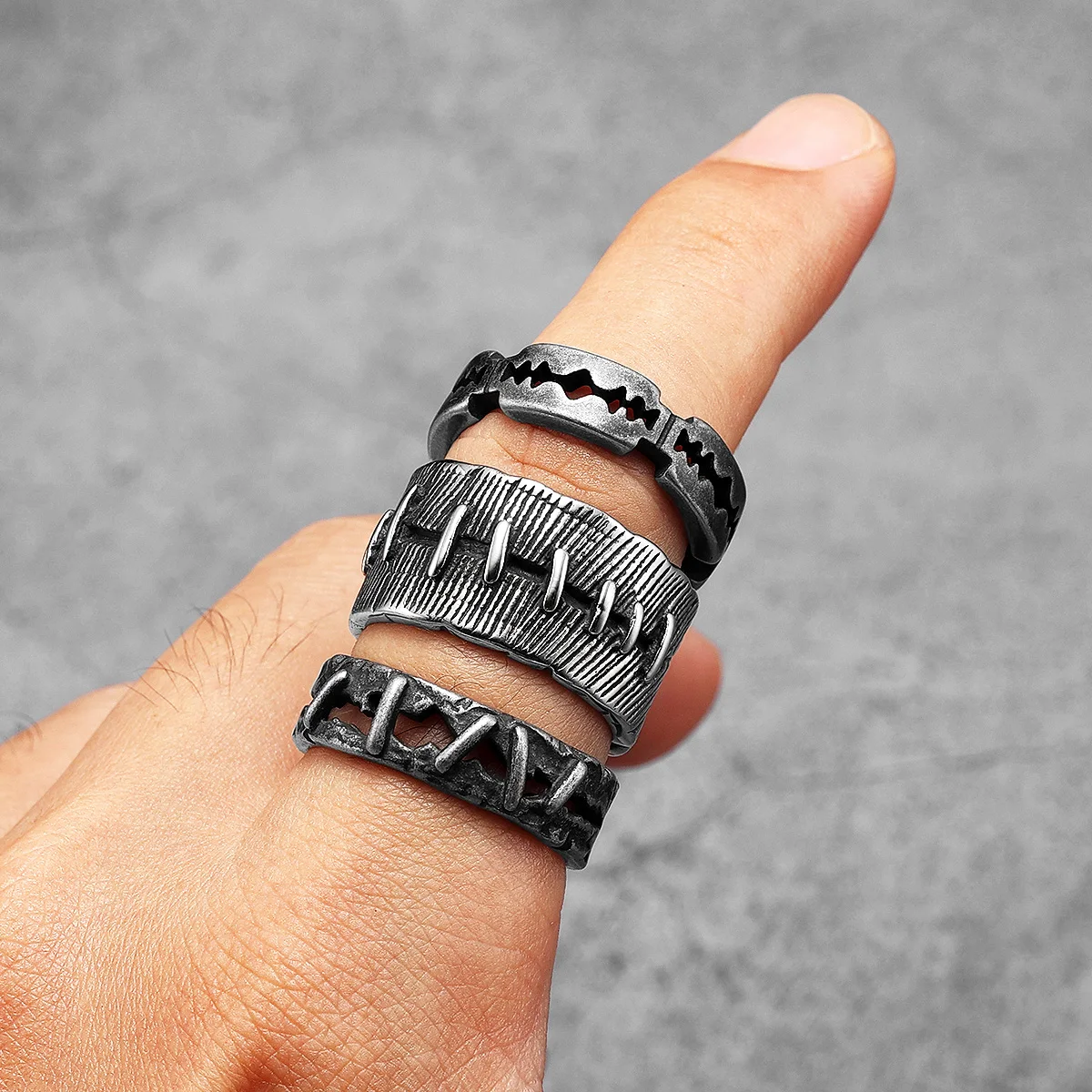 Retro Razor Blade Men Rings St – Vintage Fashion Newtown recenzja i cena