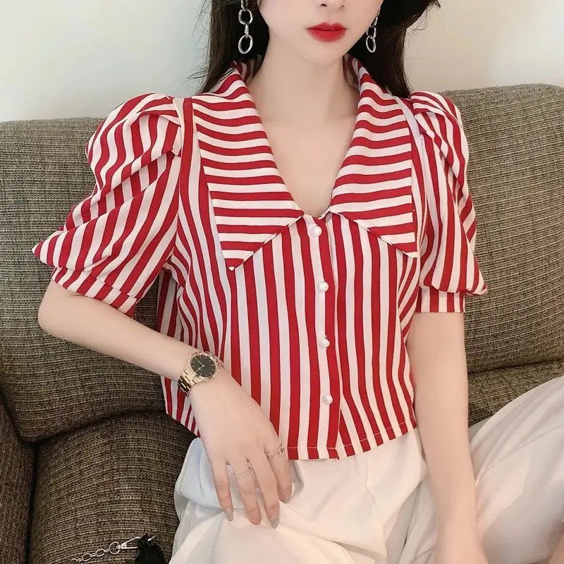 Modne bluzki w paski damskie k – Vintage Fashion De recenzja i cena