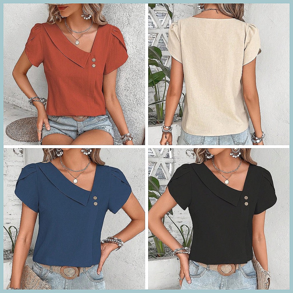 Damska bluzka w jednolitym kol – Vintage Women Fashion recenzja i cena