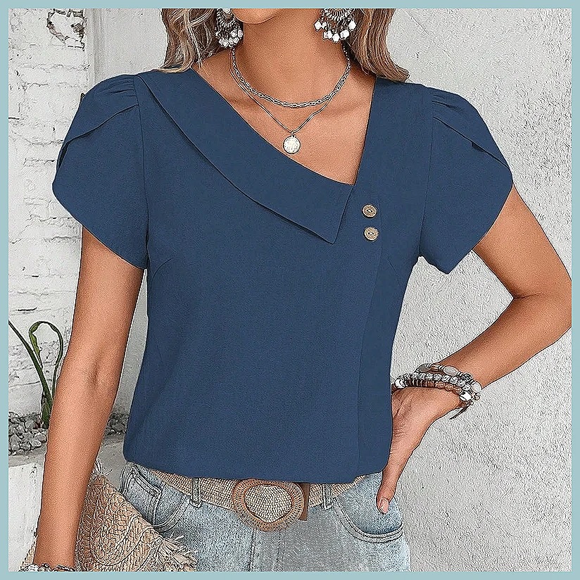 Damska bluzka w jednolitym kol – Vintage Women Fashion recenzja i cena