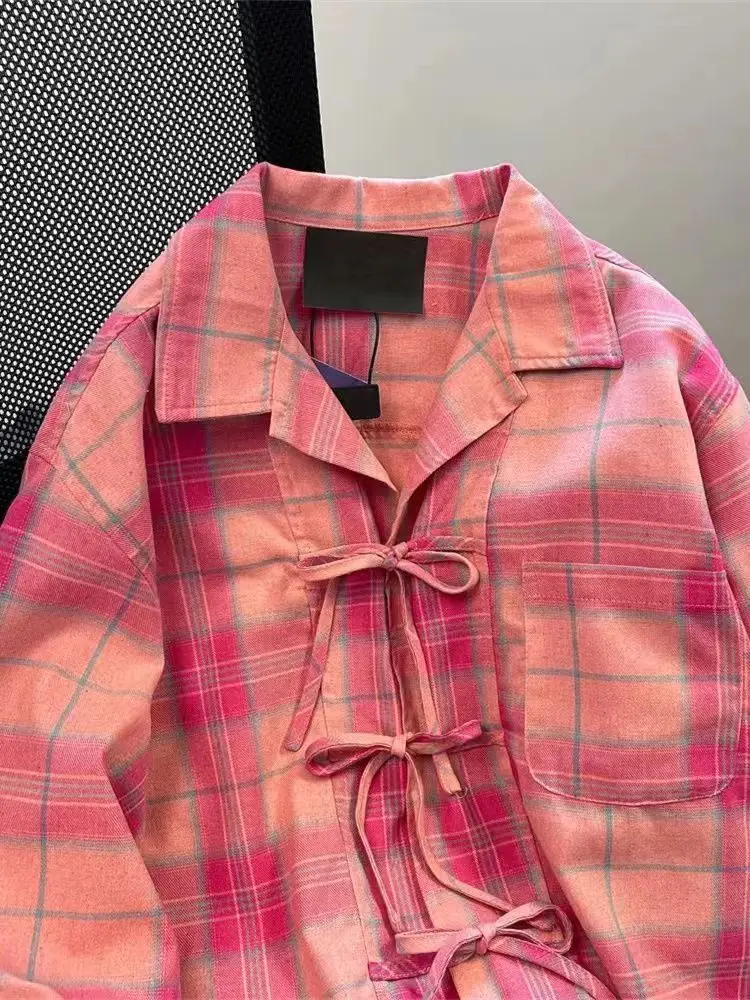 Koszula damska w różową kratę  – Vintage Fashion De recenzja i cena